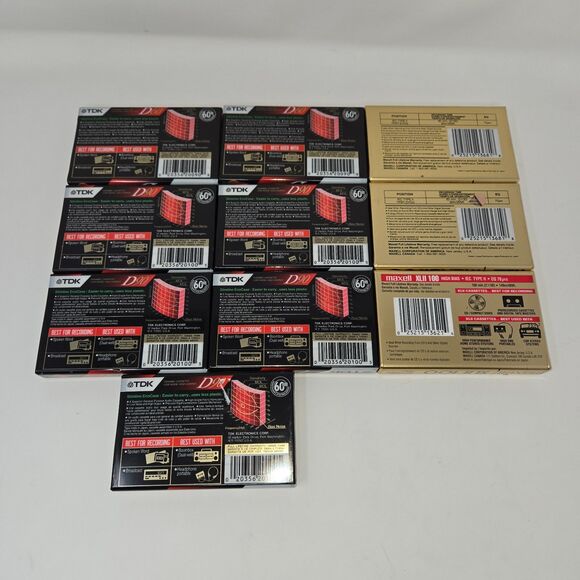 Cassette Tape Lot of 10 Sealed 7 TDK D60 High Output 3 Maxell High Bias XLII - Picture 10 of 13